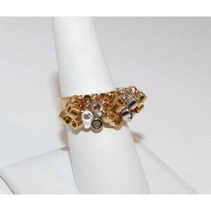 New Camille Lucie Cha Cha Gold Silver Ring sz 7.25